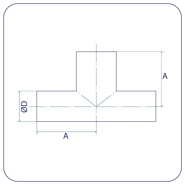 Stainless Steel Hygienic Full Branch Equal Tees to BS4825 PT2,Grades 304 & 316L,Descaled & Dull Polished