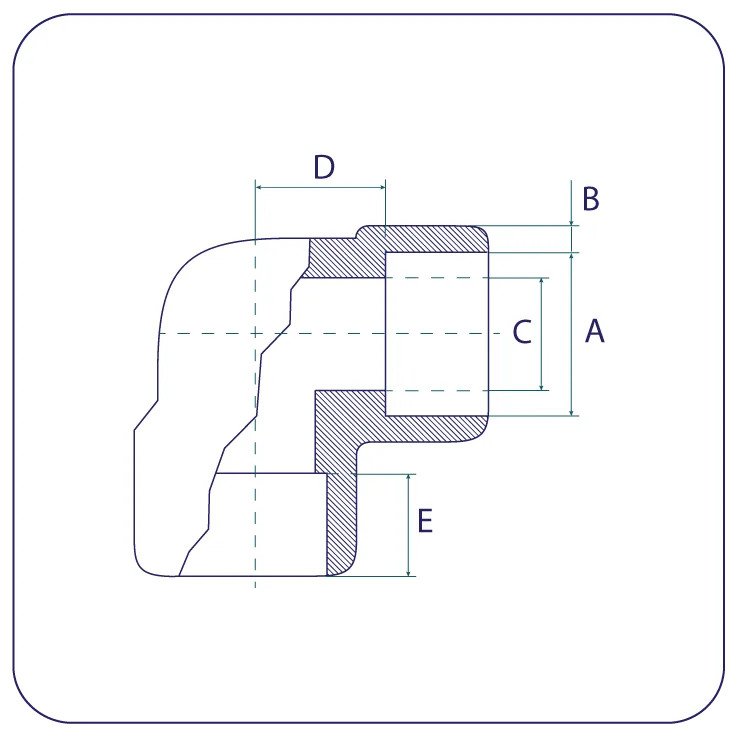 Socket Weld 90° Elbow <br> ASTM A182 / ANSI B16.11 – 2011
