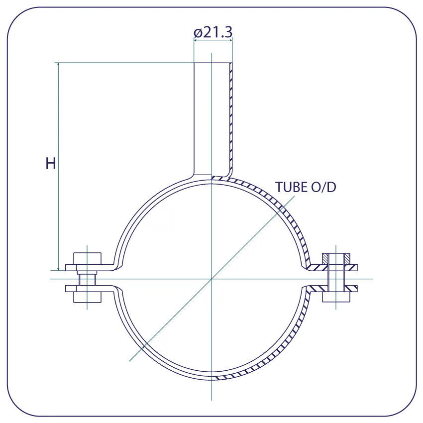 Stainless Steel Bolted Pipe Tight Clip,304 No Insert,Weld Type